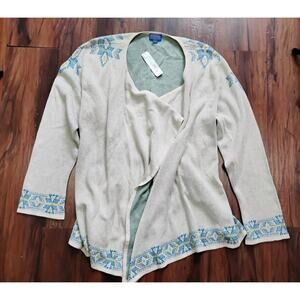 Pendleton Women's Plus-Size Ikat Cardigan, Vanilla Multi, 3X